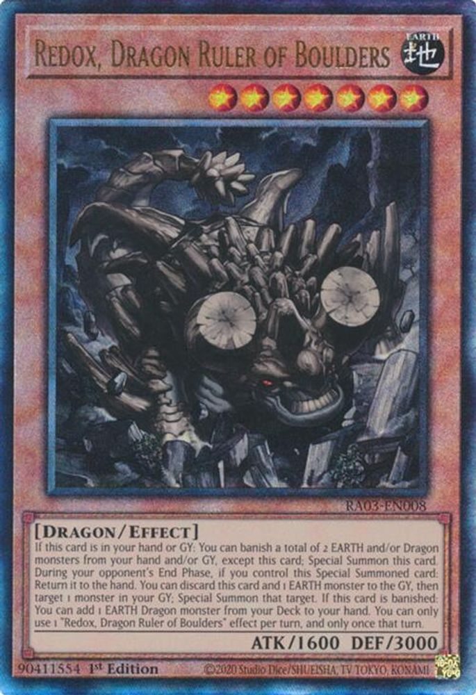[ULTIMATE RARE] Redox, Dragon Ruler of Boulders (PUR) - (RA03-EN008) - 1st Edition