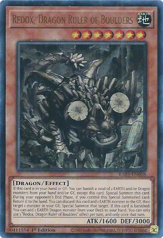 [ULTRA RARE] Redox, Dragon Ruler of Boulders (UR) - (RA03-EN008) - 1st Edition