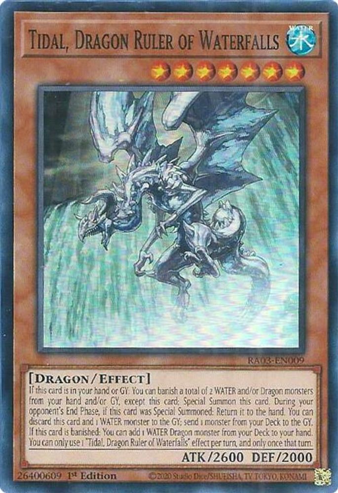 [SUPER RARE] Tidal, Dragon Ruler of Waterfalls - (RA03-EN009) - 1st Edition