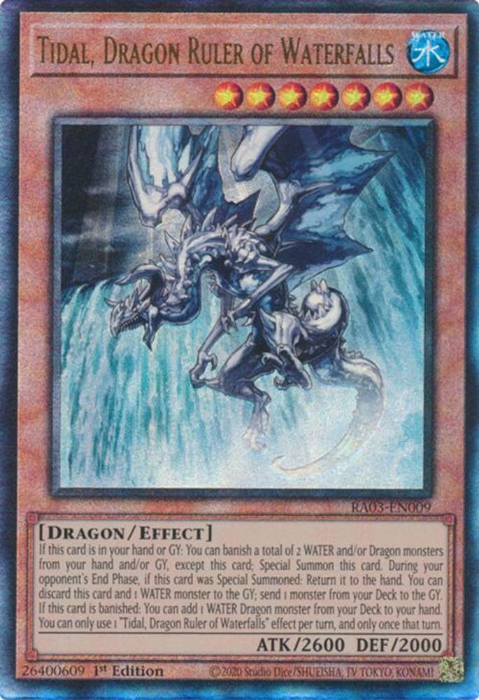 [ULTIMATE RARE] Tidal, Dragon Ruler of Waterfalls (PUR) - (RA03-EN009) - 1st Edition