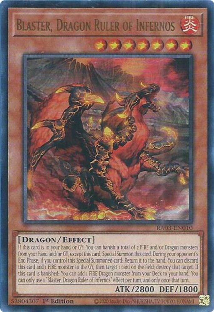 [ULTRA RARE] Blaster, Dragon Ruler of Infernos (UR) - (RA03-EN010) - 1st Edition