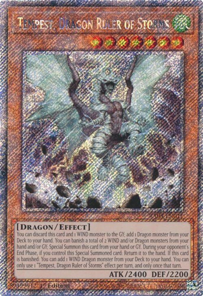 [PLATINUM RARE] Tempest, Dragon Ruler of Storms (Platinum Secret Rare) - (RA03-EN011) - 1st Edition