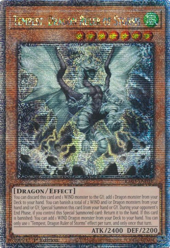 [QUARTER CENTURY RARE] Tempest, Dragon Ruler of Storms (Quarter Century Secret Rare) - (RA03-EN011) - 1st Edition