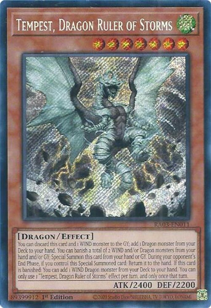 [SECRET RARE] Tempest, Dragon Ruler of Storms (Secret Rare) - (RA03-EN011) - 1st Edition