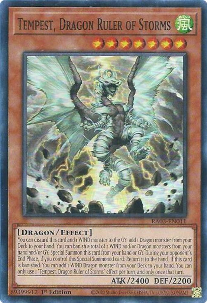 [SUPER RARE] Tempest, Dragon Ruler of Storms - (RA03-EN011) - 1st Edition