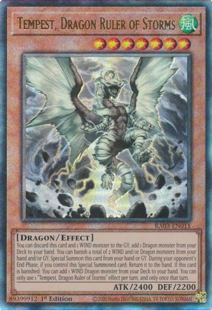 [ULTIMATE RARE] Tempest, Dragon Ruler of Storms (PUR) - (RA03-EN011) - 1st Edition