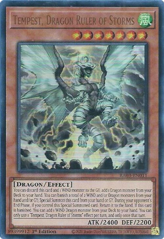 [ULTRA RARE] Tempest, Dragon Ruler of Storms (UR) - (RA03-EN011) - 1st Edition