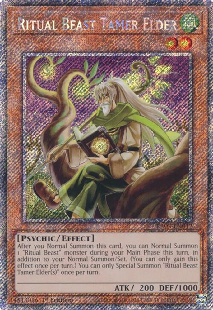 [PLATINUM RARE] Ritual Beast Tamer Elder (Platinum Secret Rare) - (RA03-EN012) - 1st Edition