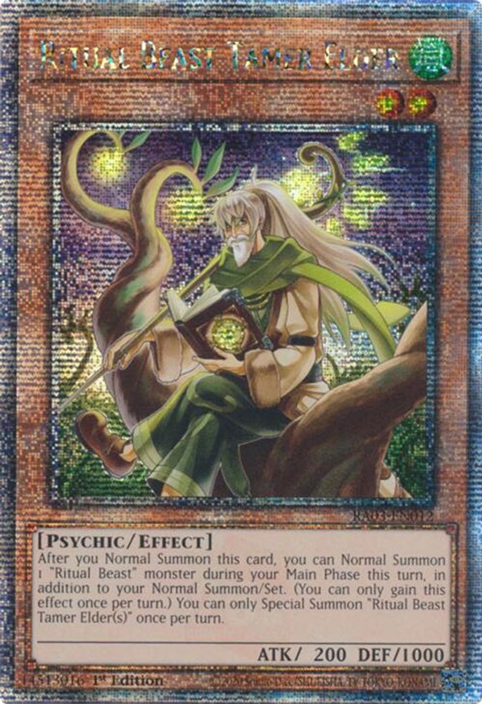 [QUARTER CENTURY RARE] Ritual Beast Tamer Elder (Quarter Century Secret Rare) - (RA03-EN012) - 1st Edition