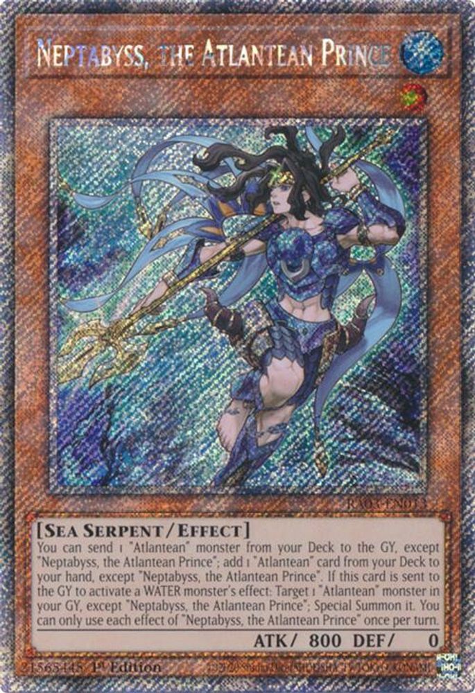 [PLATINUM RARE] Neptabyss, the Atlantean Prince (Platinum Secret Rare) - (RA03-EN013) - 1st Edition