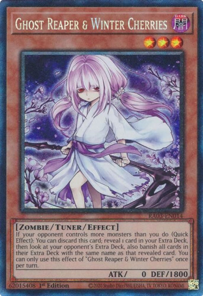 [ALTERANTE ART] [COLLECTOR RARE] Ghost Reaper & Winter Cherries (PCR) - (RA03-EN014) - 1st Edition