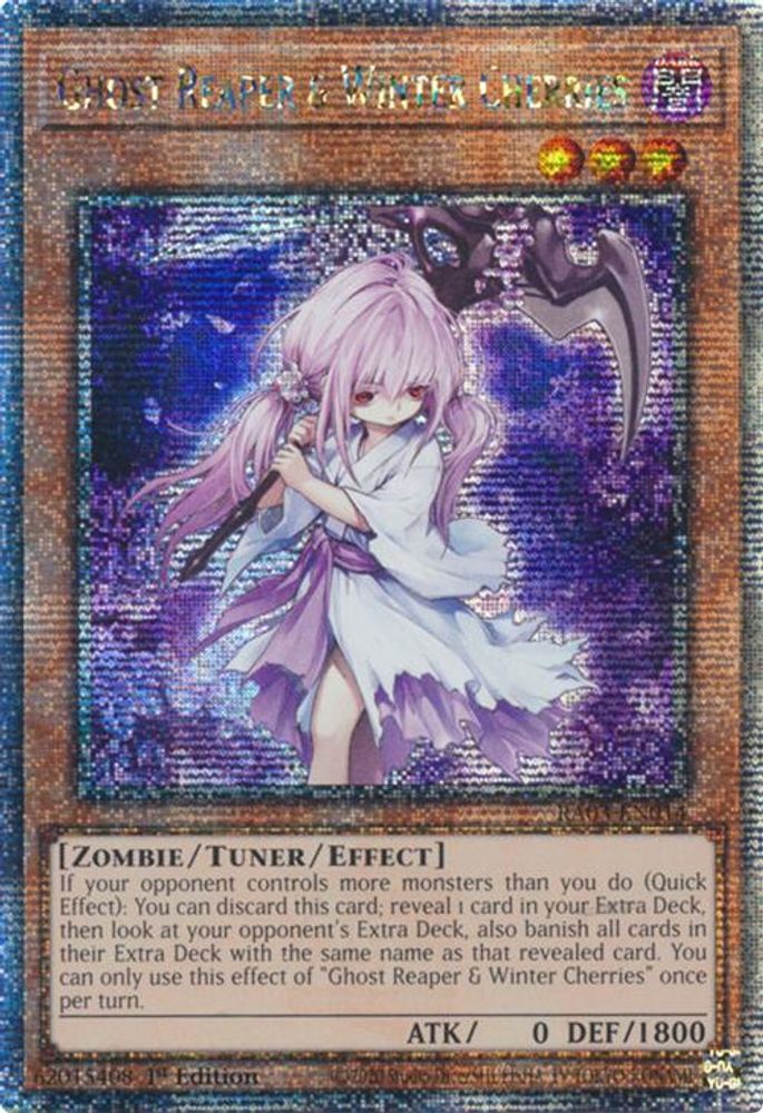 [QUARTER CENTURY RARE] Ghost Reaper & Winter Cherries (Quarter Century Secret Rare) - (RA03-EN014) - 1st Edition