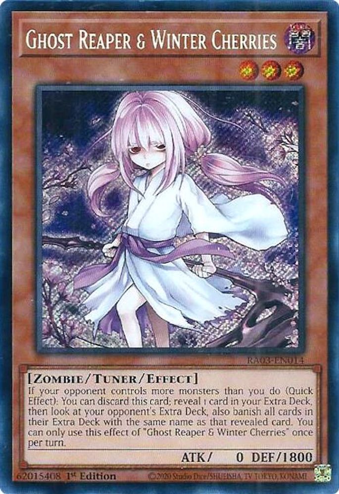 [ALTERANTE ART] [SECRET RARE] Ghost Reaper & Winter Cherries (Secret Rare) - (RA03-EN014) - 1st Edition