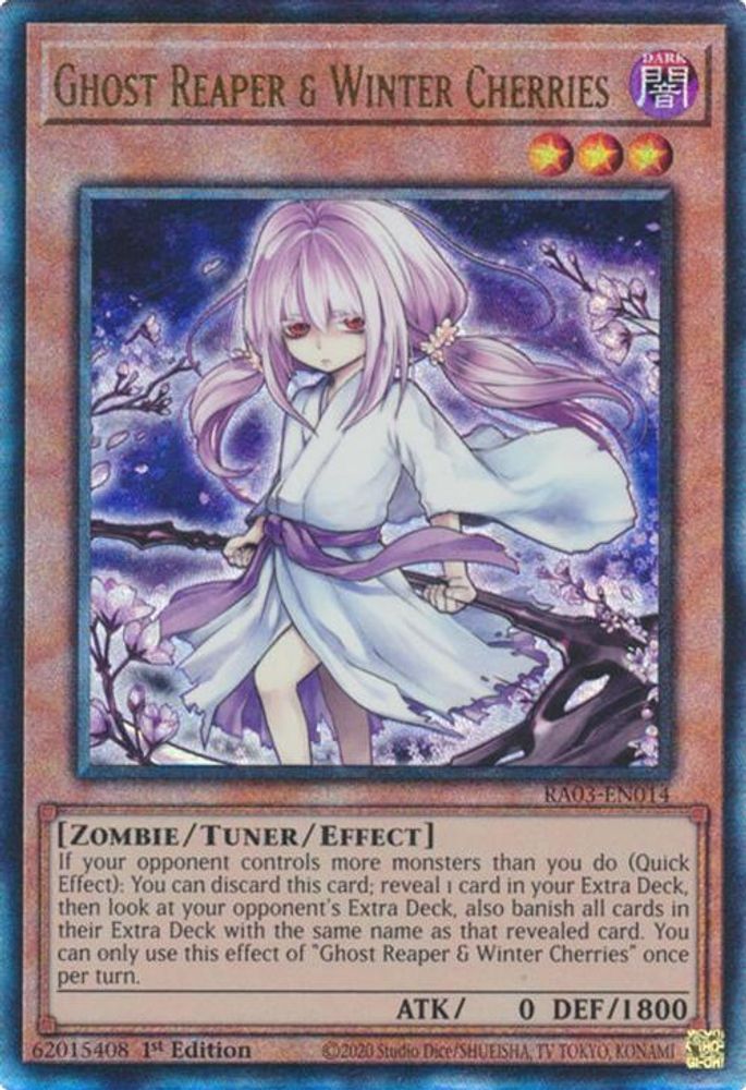 [ALTERANTE ART] [ULTIMATE RARE] Ghost Reaper & Winter Cherries (PUR) - (RA03-EN014) - 1st Edition