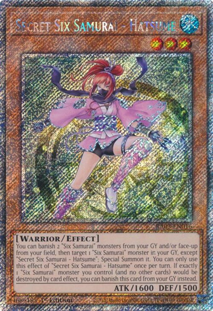 [PLATINUM RARE] Secret Six Samurai - Hatsume (Platinum Secret Rare) - (RA03-EN016) - 1st Edition