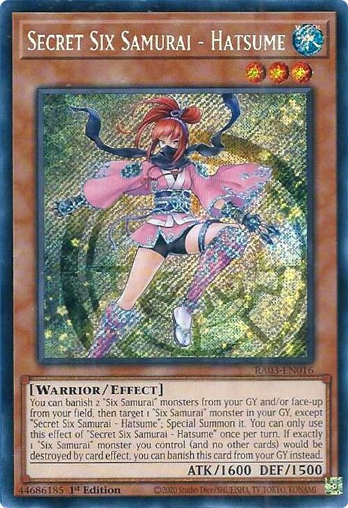 [SECRET RARE] Secret Six Samurai - Hatsume (Secret Rare) - (RA03-EN016) - 1st Edition
