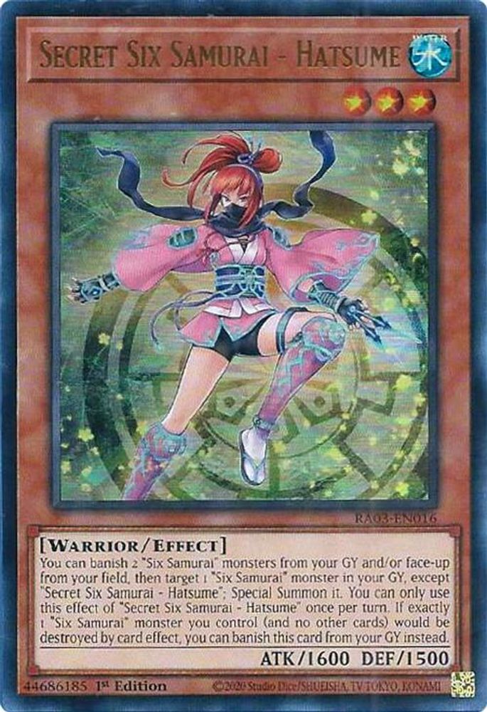 [ULTRA RARE] Secret Six Samurai - Hatsume (UR) - (RA03-EN016) - 1st Edition