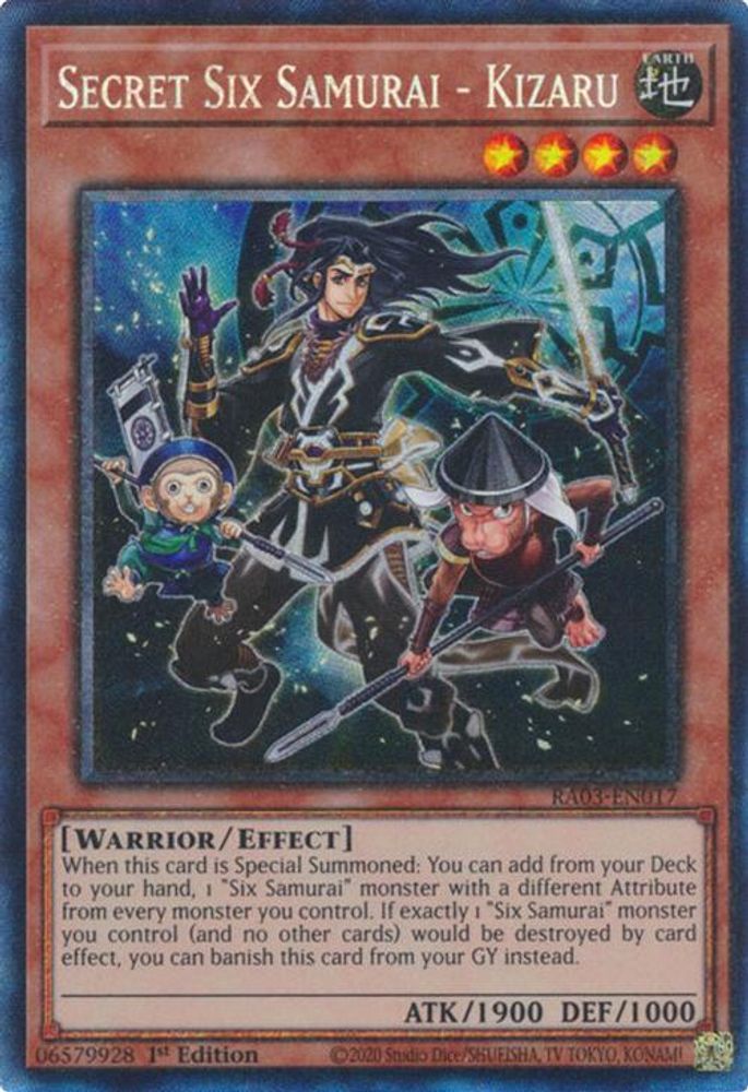 [COLLECTOR RARE] Secret Six Samurai - Kizaru (PCR) - (RA03-EN017) - 1st Edition
