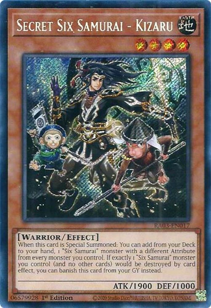 [SECRET RARE] Secret Six Samurai - Kizaru (Secret Rare) - (RA03-EN017) - 1st Edition