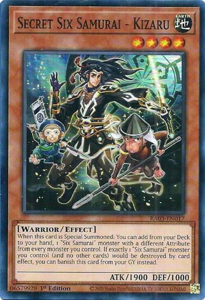 [SUPER RARE] Secret Six Samurai - Kizaru - (RA03-EN017) - 1st Edition