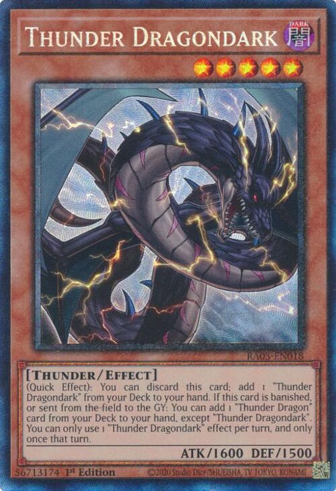 [COLLECTOR RARE] Thunder Dragondark (PCR) - (RA03-EN018) - 1st Edition