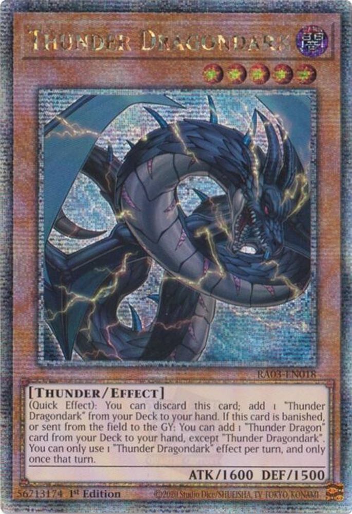 [QUARTER CENTURY RARE] Thunder Dragondark (Quarter Century Secret Rare) - (RA03-EN018) - 1st Edition