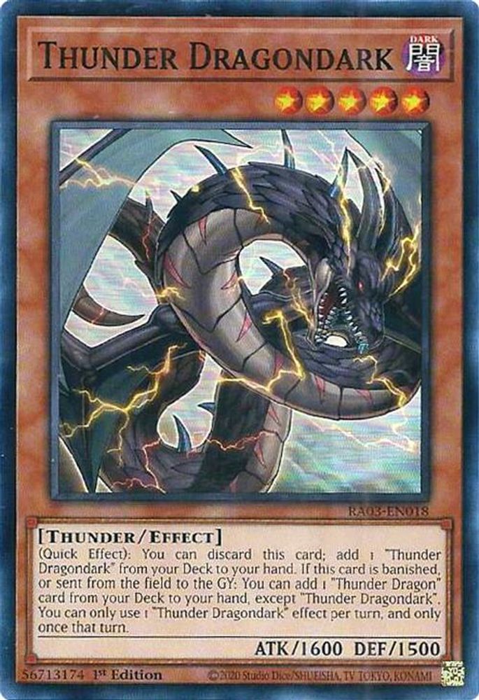 [SUPER RARE] Thunder Dragondark - (RA03-EN018) - 1st Edition