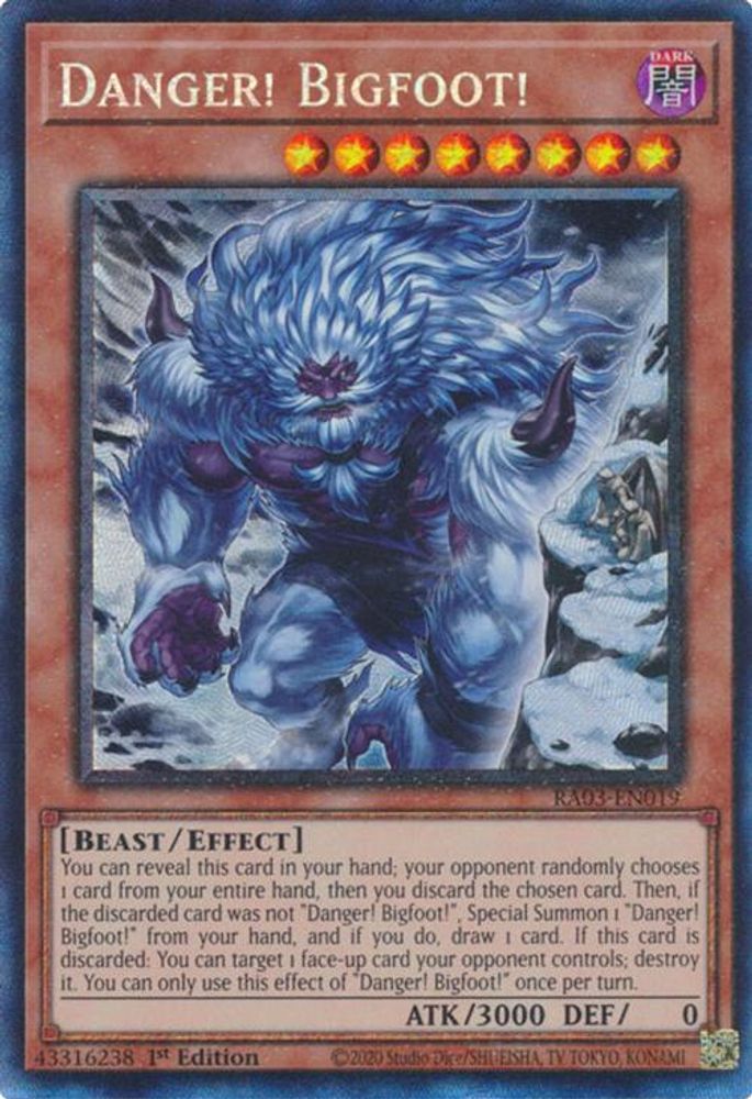 [ALTERANTE ART] [COLLECTOR RARE] Danger! Bigfoot! (PCR) - (RA03-EN019) - 1st Edition