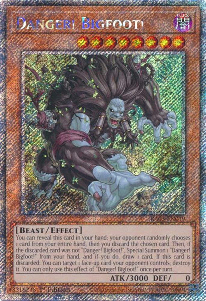 [PLATINUM RARE] Danger! Bigfoot! (Platinum Secret Rare) - (RA03-EN019) - 1st Edition
