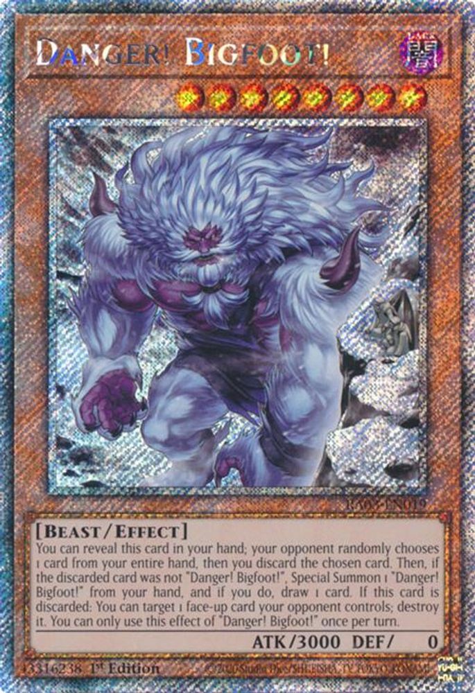 [ALTERANTE ART] [PLATINUM RARE] Danger! Bigfoot! (Platinum Secret Rare) - (RA03-EN019) - 1st Edition
