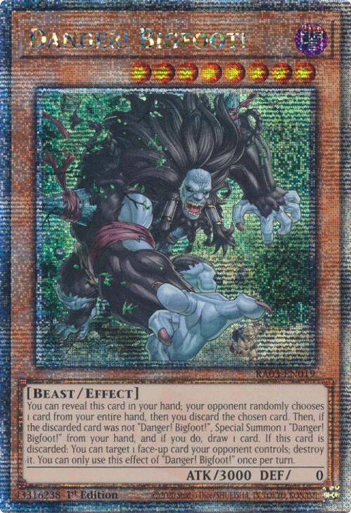[QUARTER CENTURY RARE] Danger! Bigfoot! (Quarter Century Secret Rare) - (RA03-EN019) - 1st Edition