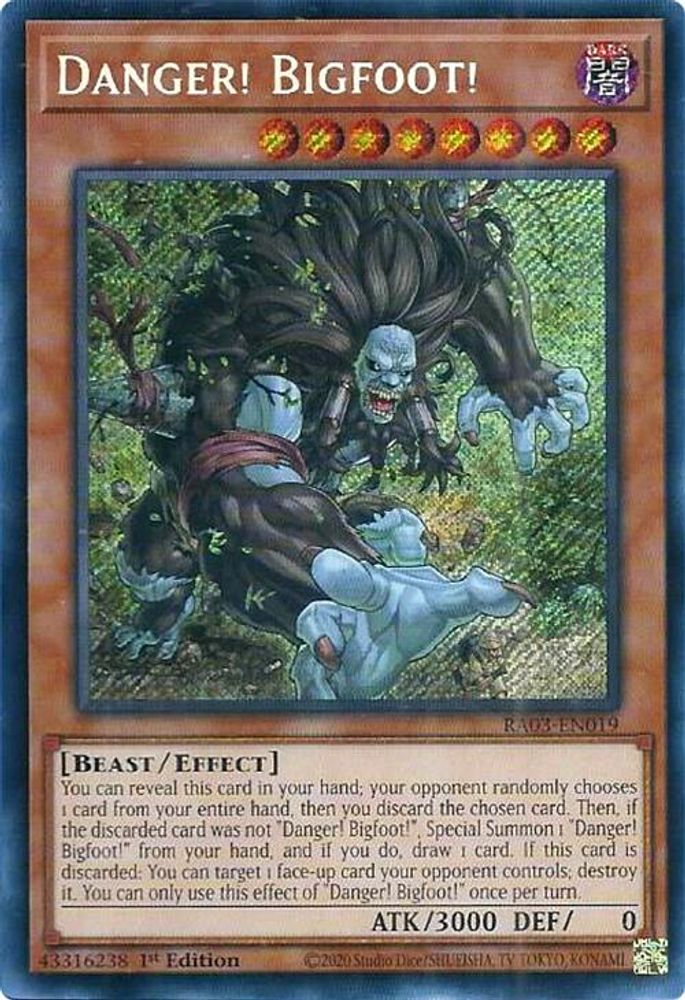 [SECRET RARE] Danger! Bigfoot! (Secret Rare) - (RA03-EN019) - 1st Edition