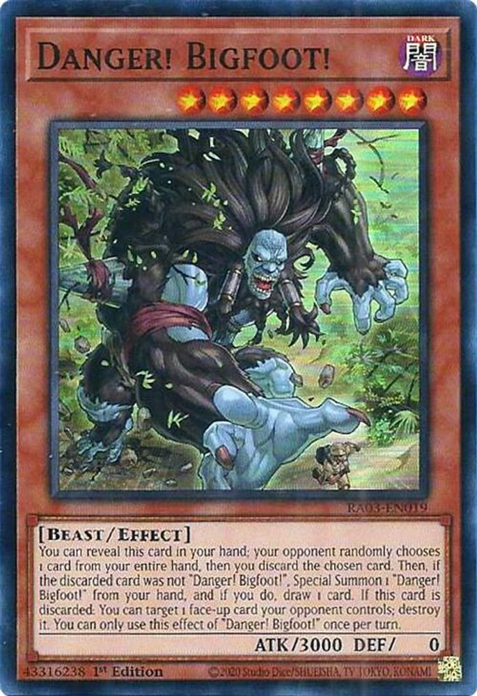 [SUPER RARE] Danger! Bigfoot! - (RA03-EN019) - 1st Edition