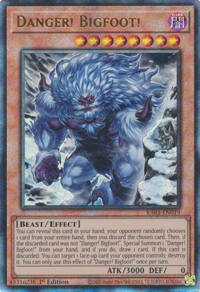 [ALTERANTE ART] [ULTIMATE RARE] Danger! Bigfoot! (PUR) - (RA03-EN019) - 1st Edition