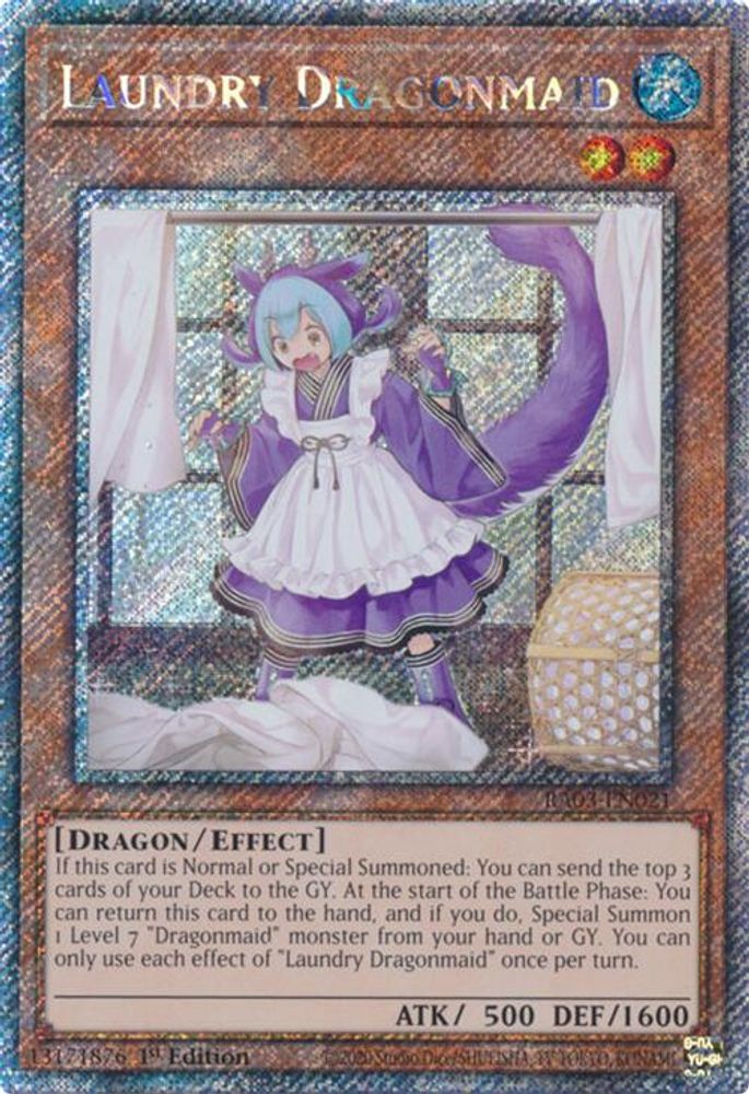 [PLATINUM RARE] Laundry Dragonmaid (Platinum Secret Rare) - (RA03-EN021) - 1st Edition