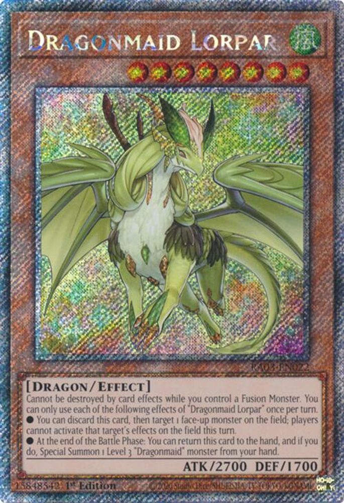 [PLATINUM RARE] Dragonmaid Lorpar (Platinum Secret Rare) - (RA03-EN022) - 1st Edition