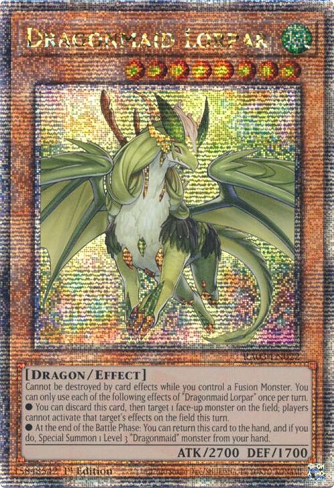 [QUARTER CENTURY RARE] Dragonmaid Lorpar (Quarter Century Secret Rare) - (RA03-EN022) - 1st Edition