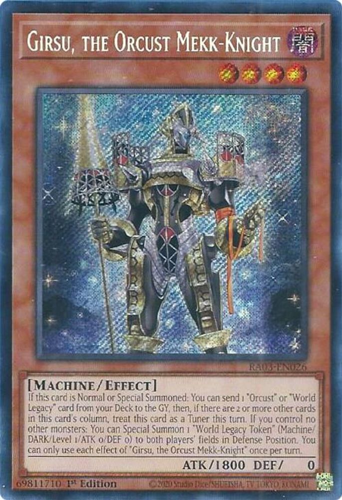 [SECRET RARE] Girsu, the Orcust Mekk-Knight (Secret Rare) - (RA03-EN026) - 1st Edition