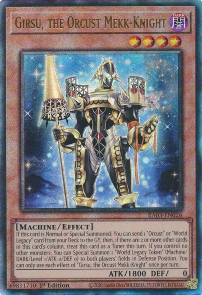 [ULTIMATE RARE] Girsu, the Orcust Mekk-Knight (PUR) - (RA03-EN026) - 1st Edition