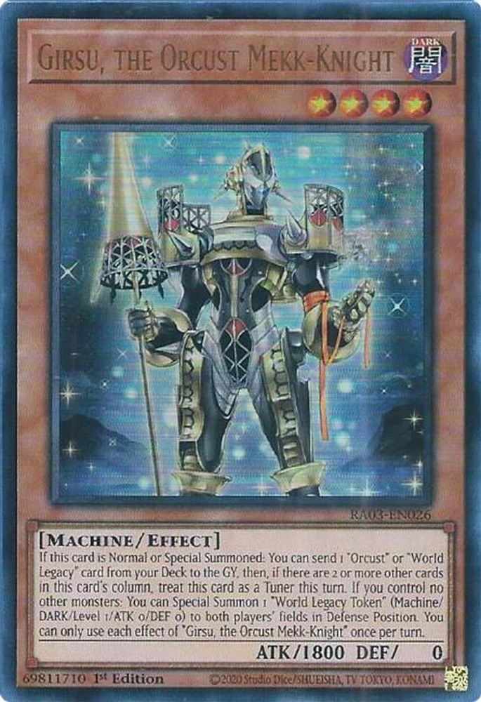 [ULTRA RARE] Girsu, the Orcust Mekk-Knight (UR) - (RA03-EN026) - 1st Edition