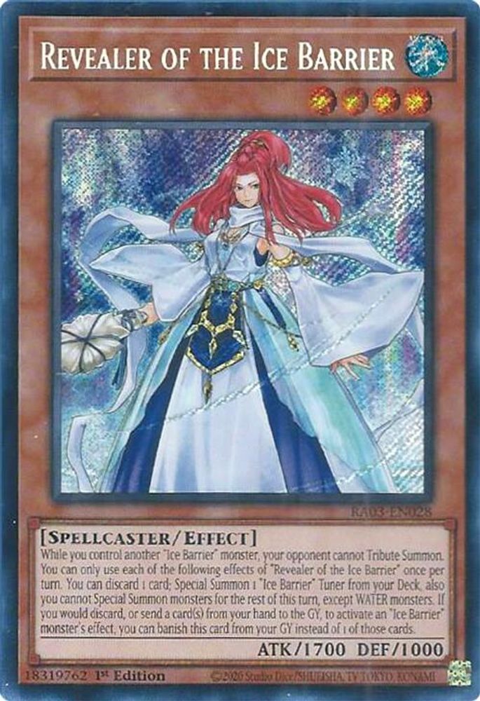 [SECRET RARE] Revealer of the Ice Barrier (Secret Rare) - (RA03-EN028) - 1st Edition