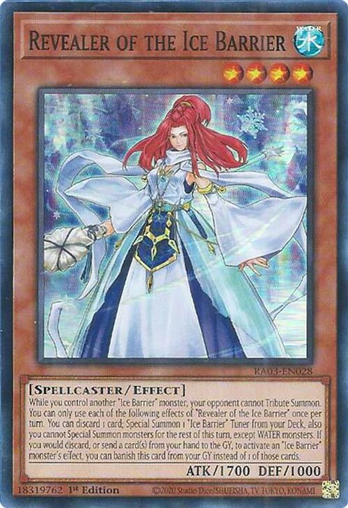 [SUPER RARE] Revealer of the Ice Barrier - (RA03-EN028) - 1st Edition