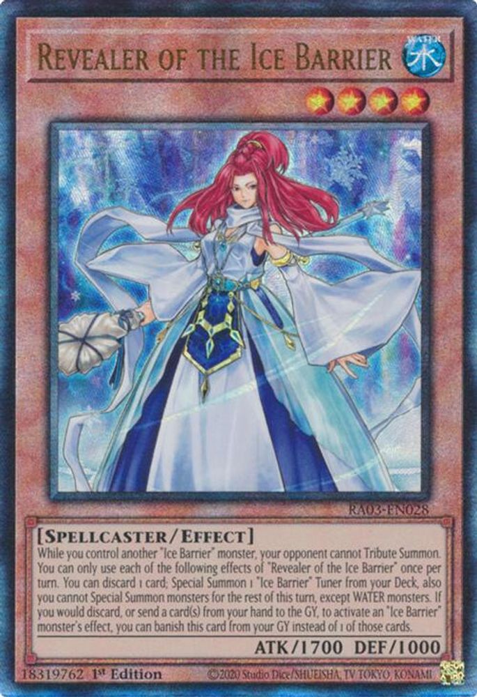 [ULTIMATE RARE] Revealer of the Ice Barrier (PUR) - (RA03-EN028) - 1st Edition