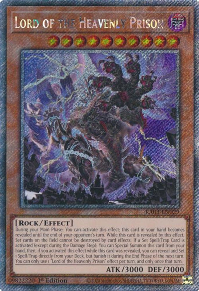 [PLATINUM RARE] Lord of the Heavenly Prison (Platinum Secret Rare) - (RA03-EN029) - 1st Edition