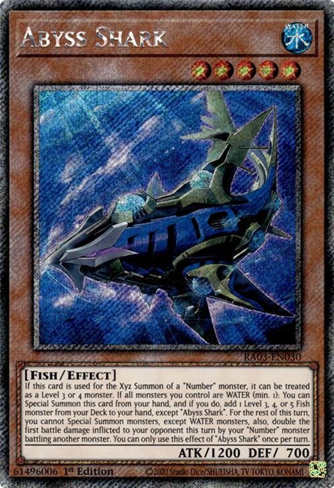 [PLATINUM RARE] Abyss Shark (Platinum Secret Rare) - (RA03-EN030) - 1st Edition