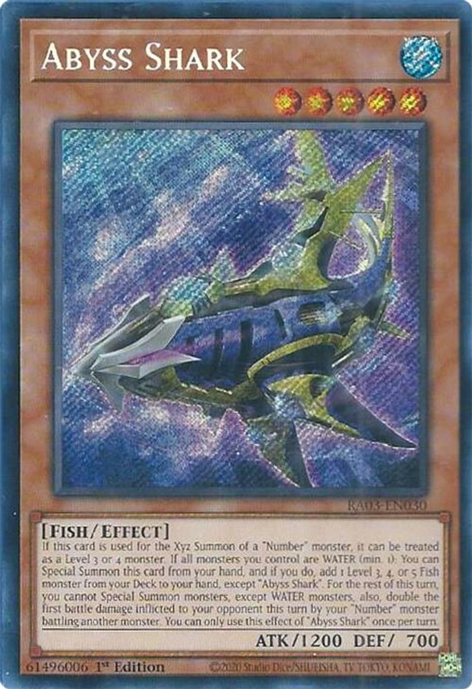 [SECRET RARE] Abyss Shark (Secret Rare) - (RA03-EN030) - 1st Edition