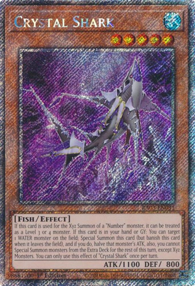 [PLATINUM RARE] Crystal Shark (Platinum Secret Rare) - (RA03-EN031) - 1st Edition
