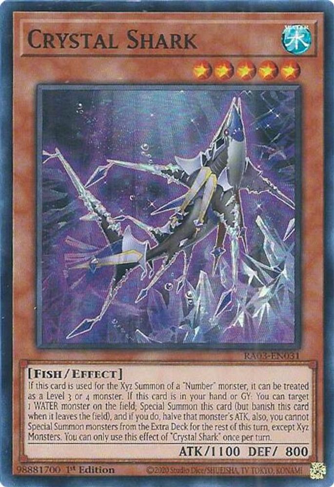 [SUPER RARE] Crystal Shark - (RA03-EN031) - 1st Edition