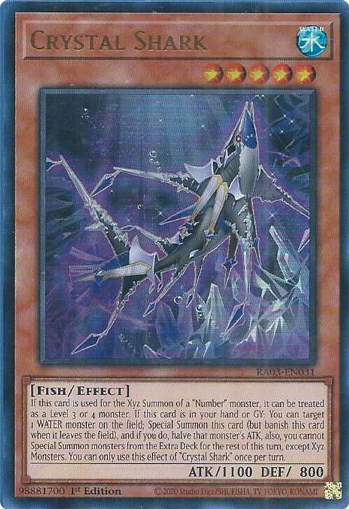 [ULTRA RARE] Crystal Shark (UR) - (RA03-EN031) - 1st Edition