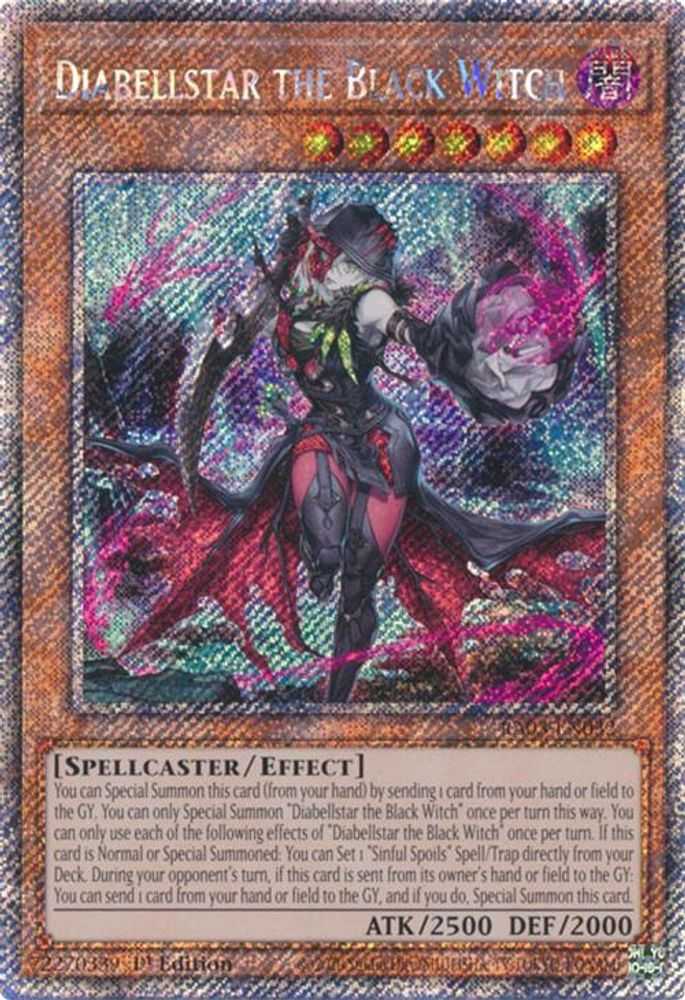 [PLATINUM RARE] Diabellstar the Black Witch (Platinum Secret Rare) - (RA03-EN032) - 1st Edition